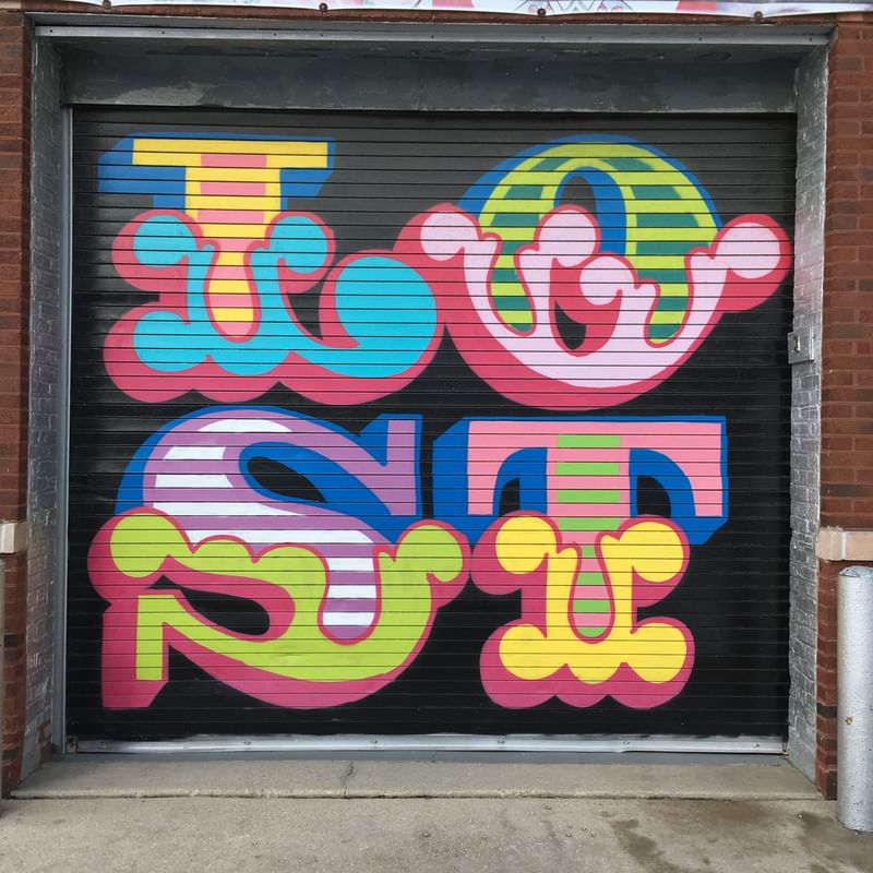 mural in Chicago by artist Ben Eine. Tagged: lettering