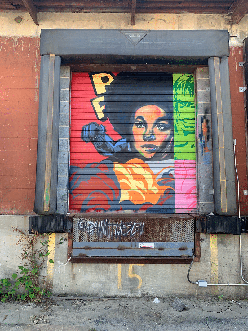 mural in Charlotte by artist Dammit Wesley.