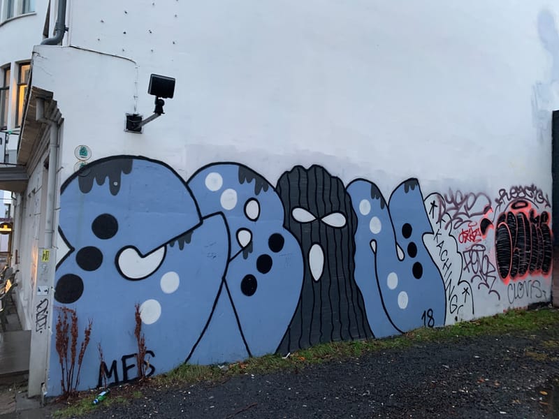 mural in Reykjavík by artist unknown.