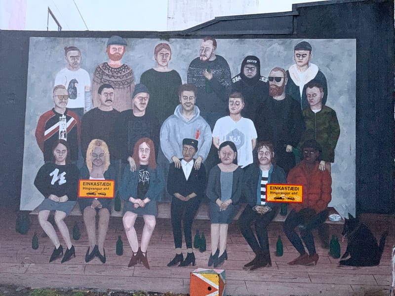 mural in Reykjavík by artist unknown.