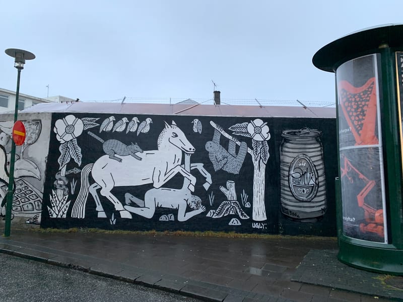 mural in Reykjavík by artist Ugly Brothers.
