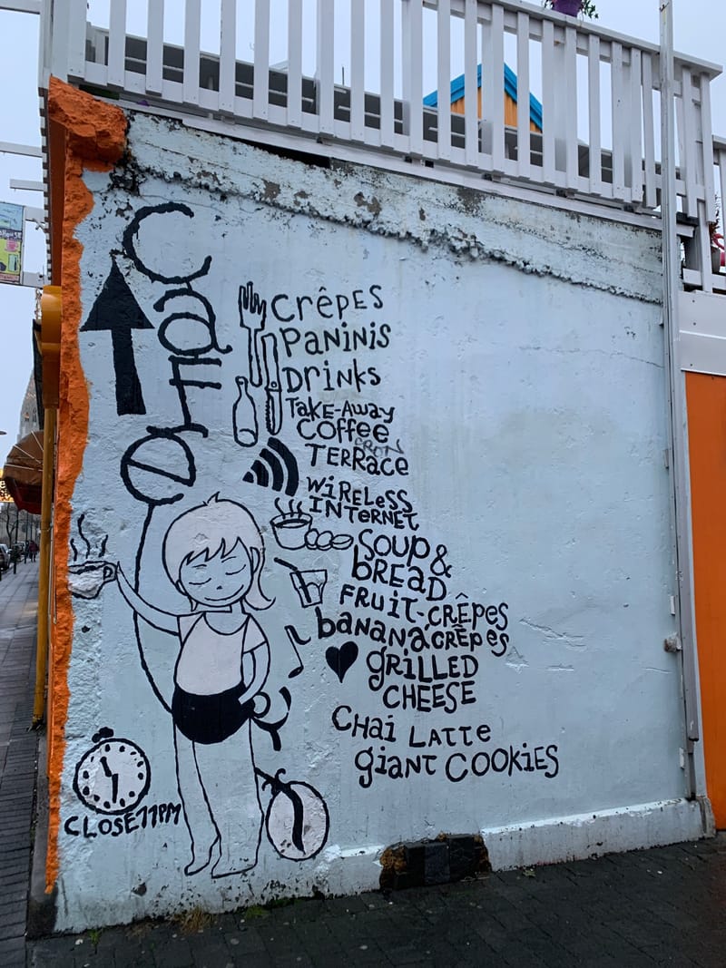 mural in Reykjavík by artist unknown.