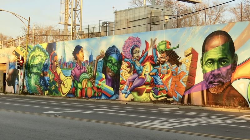 mural in Chicago by artist Rahmaan Statik.
