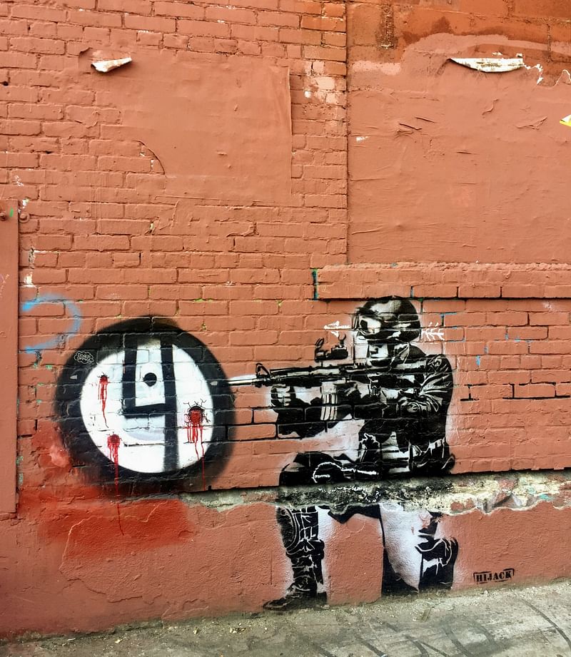 mural in Los Angeles by artist HiJack.