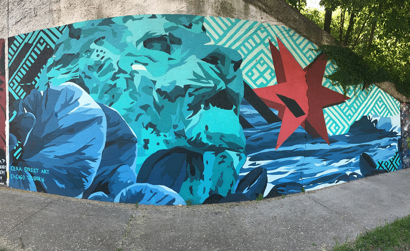 mural in Chicago by artist CERA.