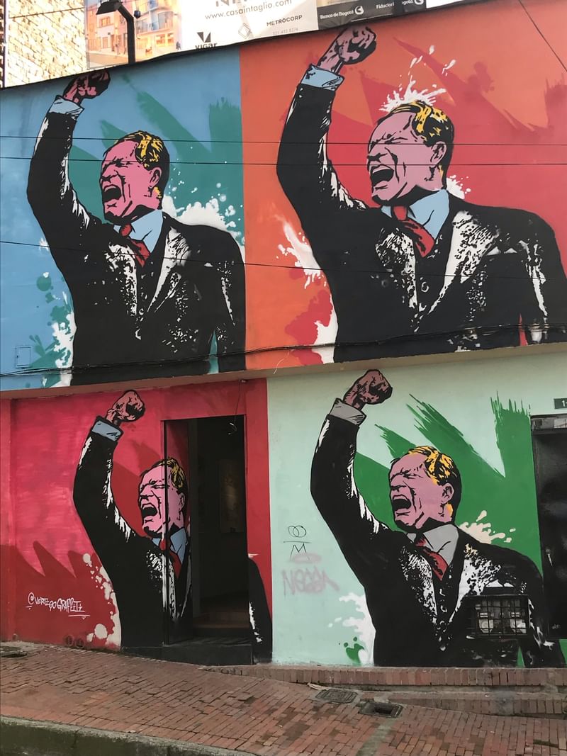 mural in Bogotá by artist Vertigo Graffiti. Tagged: Jorge Eliecer Gaitán