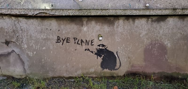 mural in London by artist Banksy.