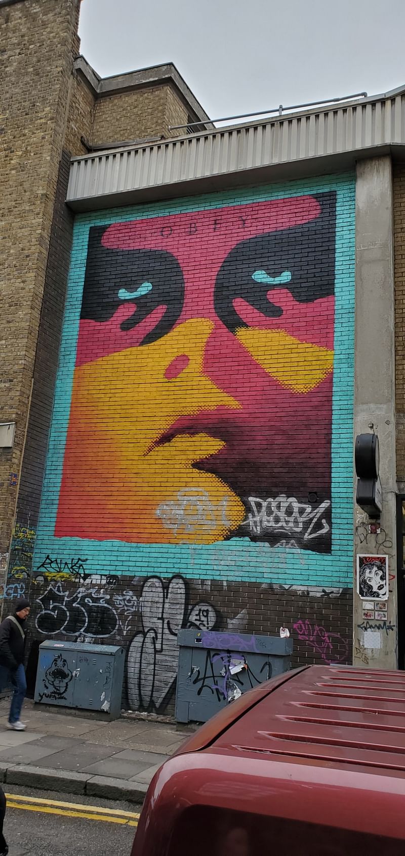 mural in London by artist Shepard Fairey.