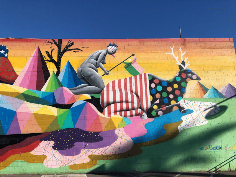 mural in Las Vegas by artist Okuda San Miguel.