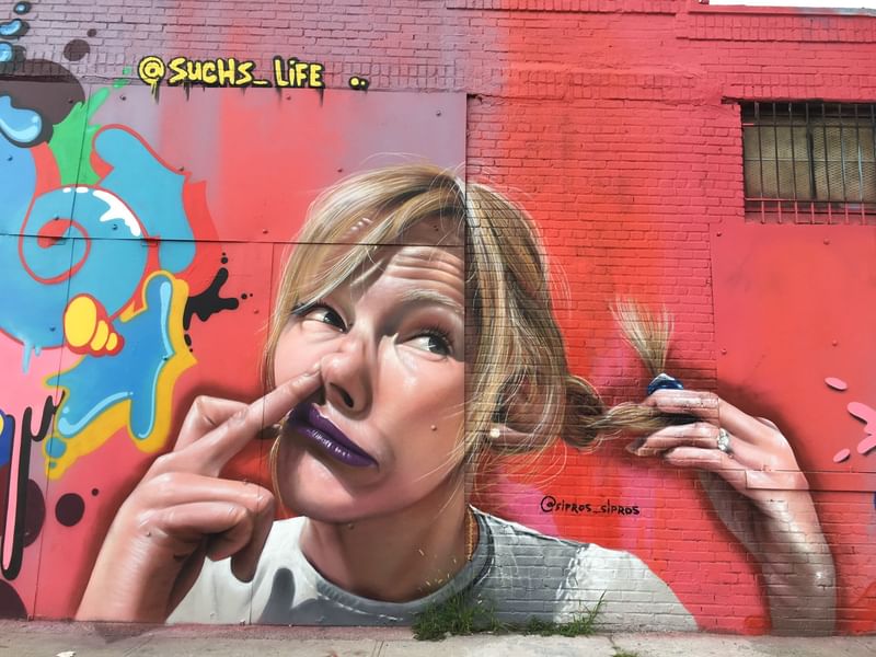 mural in Brooklyn by artist Sipros Naberezny.