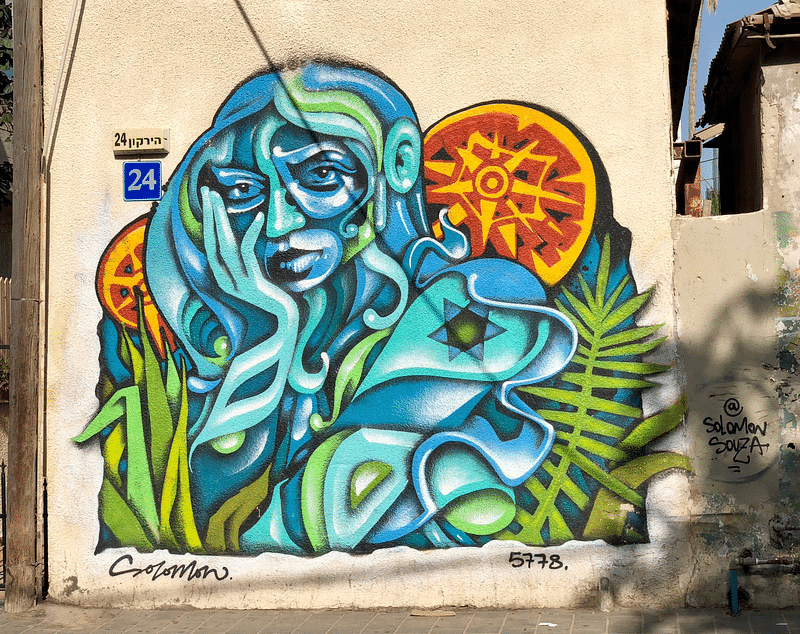 mural in Tel Aviv-Yafo by artist Solomon Souza.