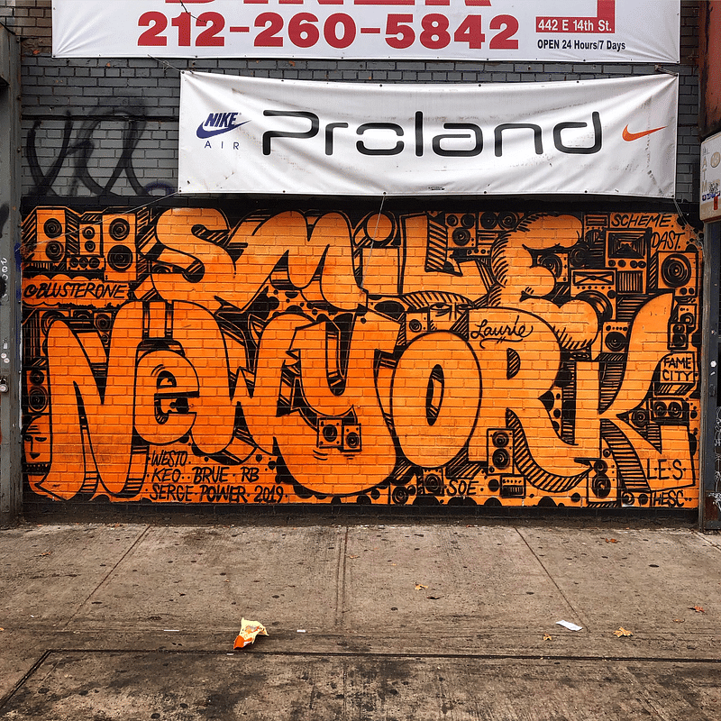 mural in New York by artist BlusterOne.