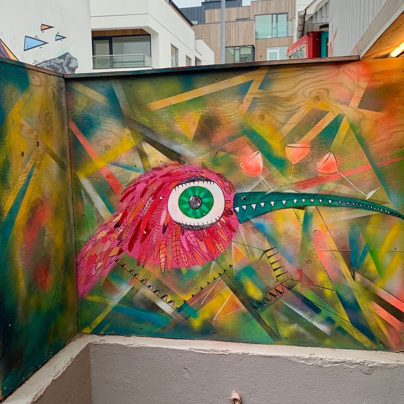 mural in Reykjavík by artist unknown.