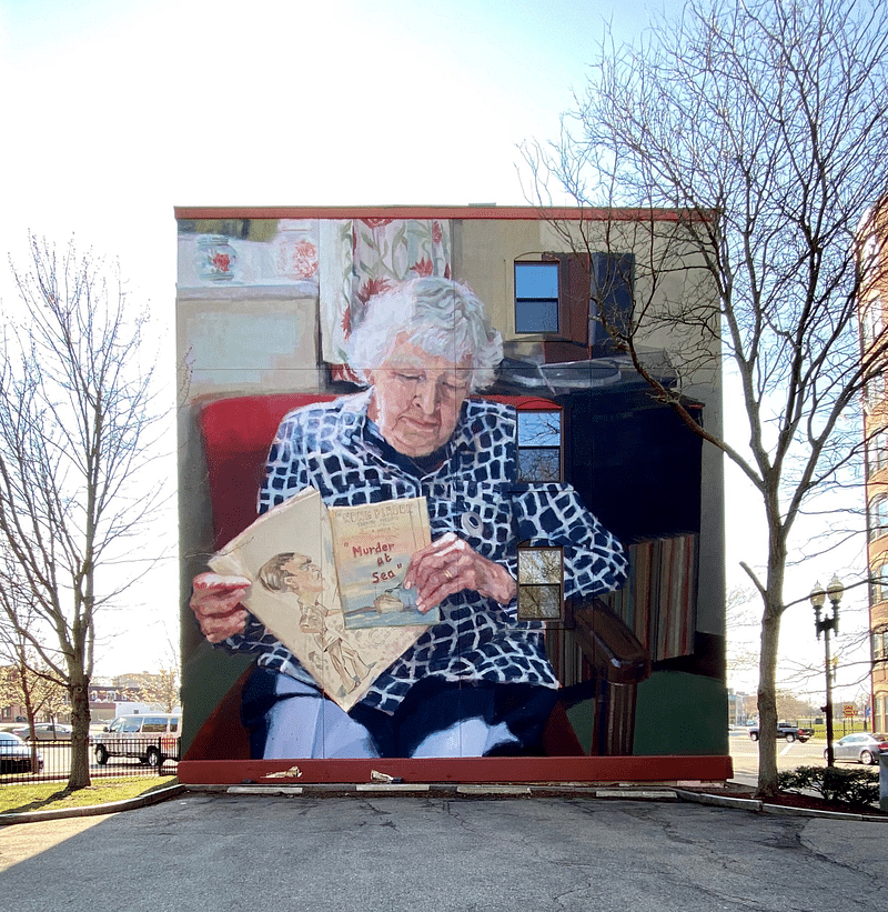 mural in Lynn by artist Helen Bur.