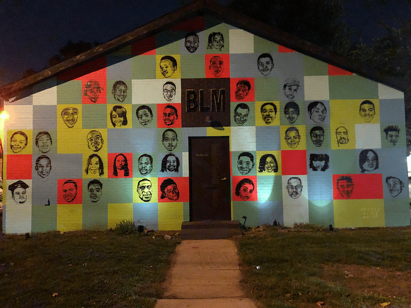 mural in Columbus by artist Katie Golonka. Tagged: BLM