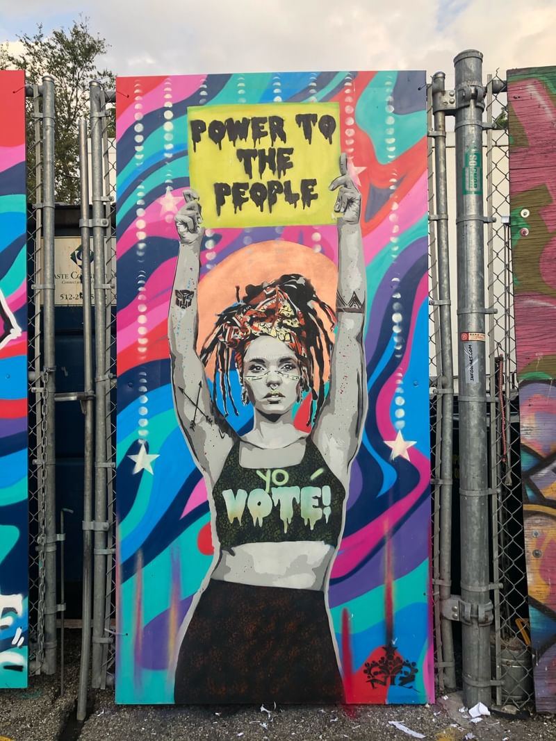 mural in Austin by artist Niz.