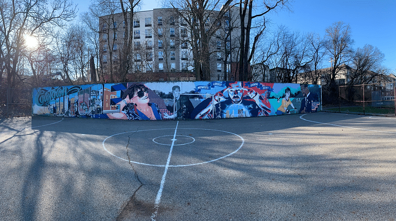 mural in Columbus by artist Andrew Kern. Tagged: lettering