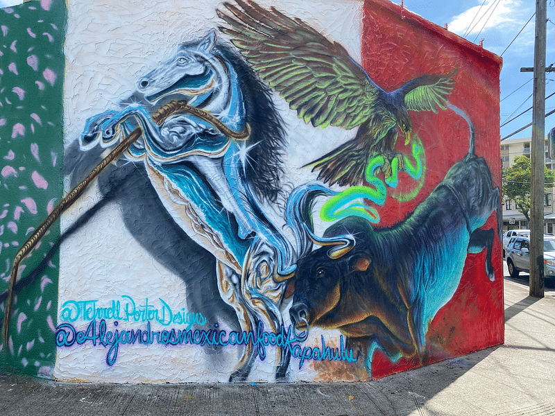 mural in Honolulu by artist Tehrell Porter.