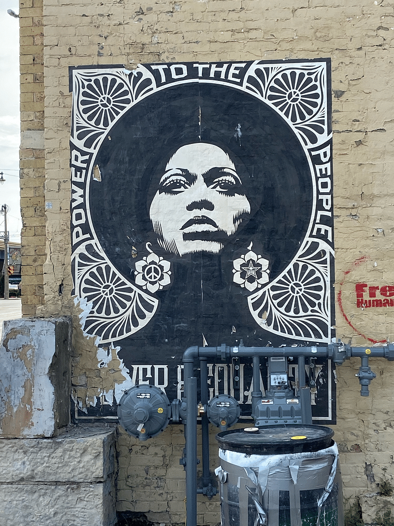 mural in Milwaukee by artist Shepard Fairey.
