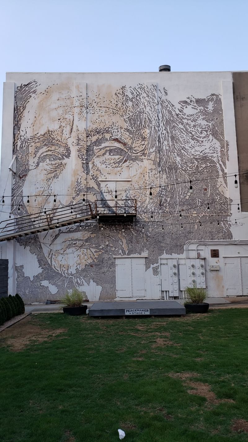 mural in Fort Smith by artist Vhils.