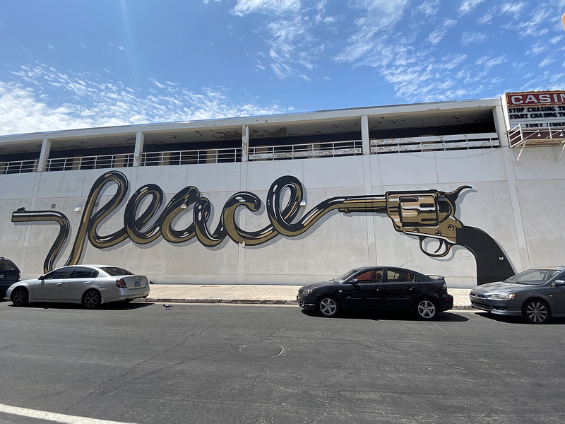mural in Las Vegas by artist DFace. Tagged: political