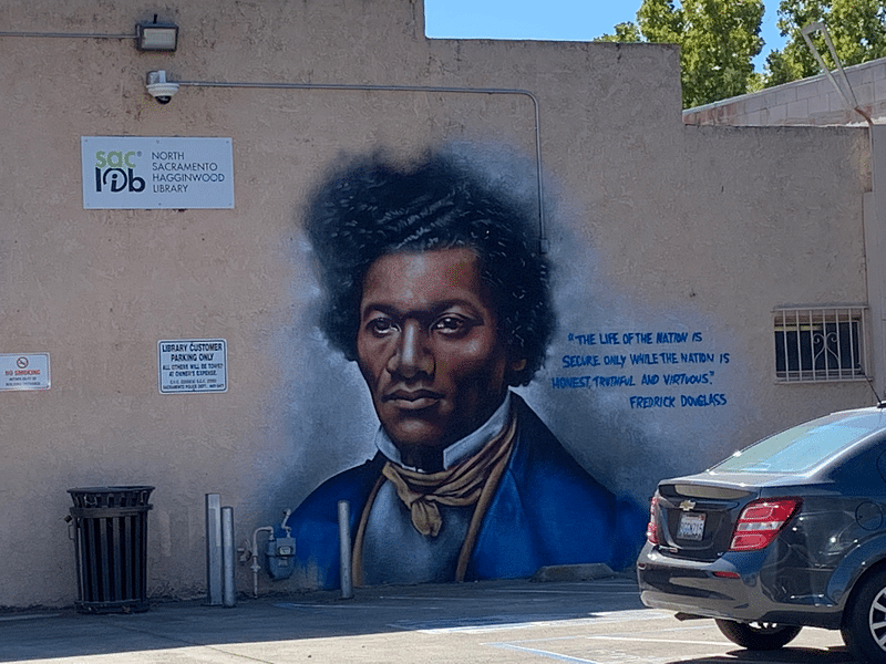 mural in Sacramento by artist Shane Grammer. Tagged: Fredrick Douglass