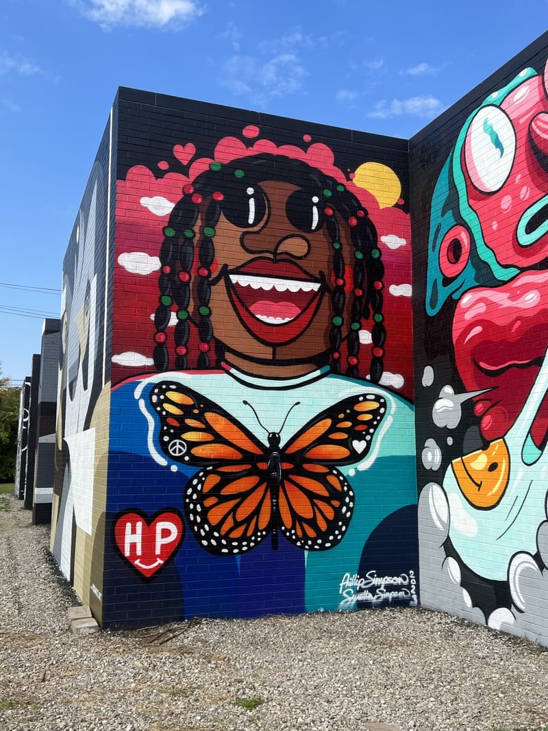mural in Highland Park by artist Phillip Simpson.