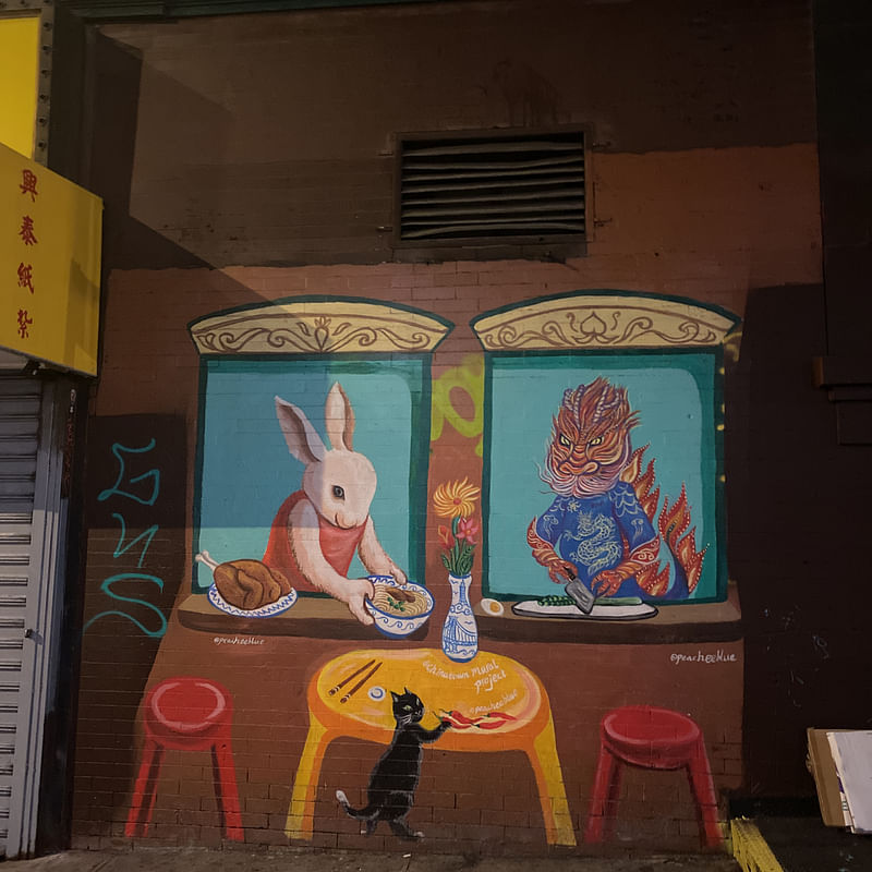 mural in New York by artist Peach Tao.