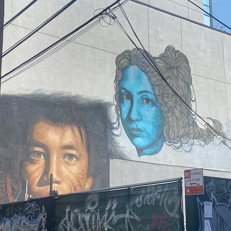 mural in Brooklyn by artist Jorit Agoch.