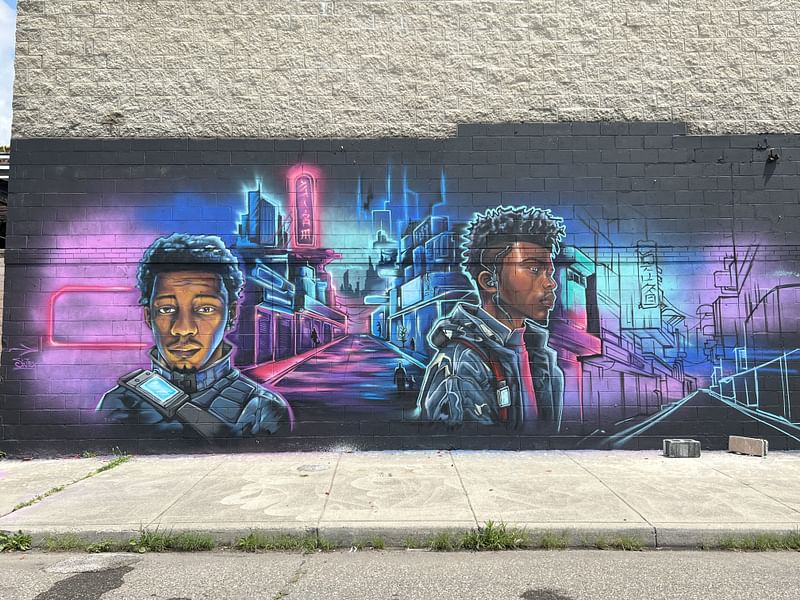 mural in Detroit by artist Sintex.
