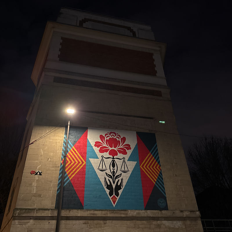 mural in Paris by artist Shepard Fairey.