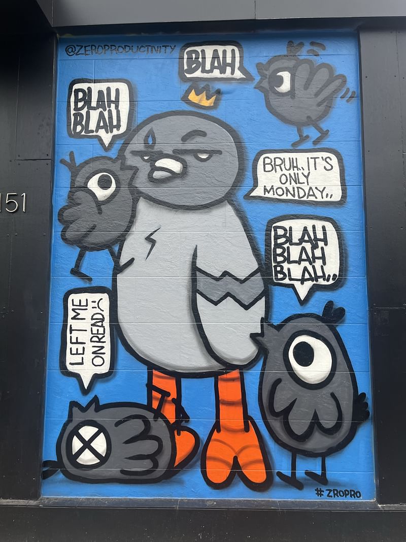 mural in New York by artist Zero Productivity.