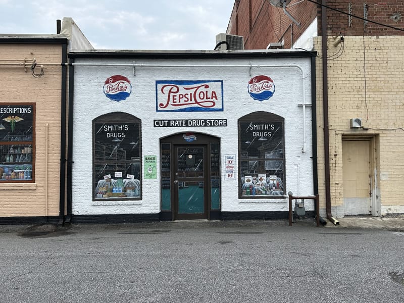 mural in Forest City by artist unknown.