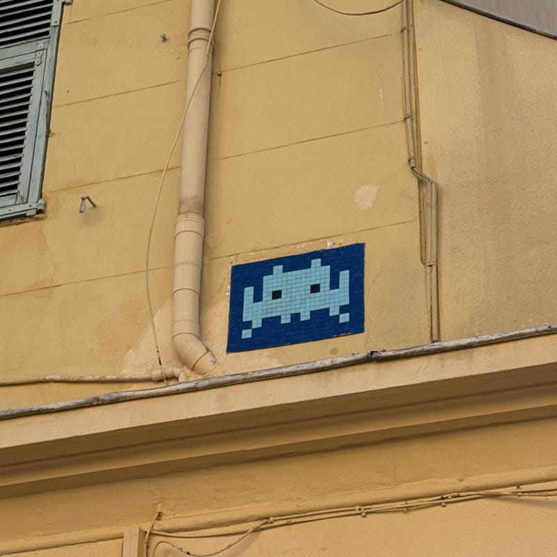 mural in Nice by artist Invader.