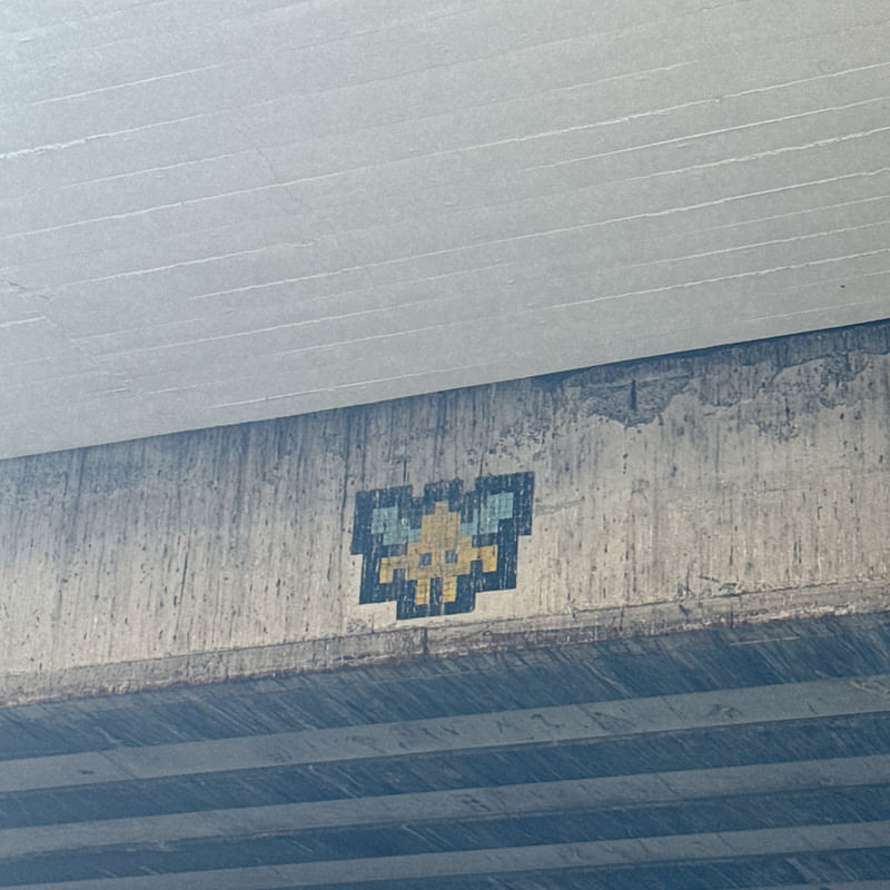 mural in Antibes by artist Invader.