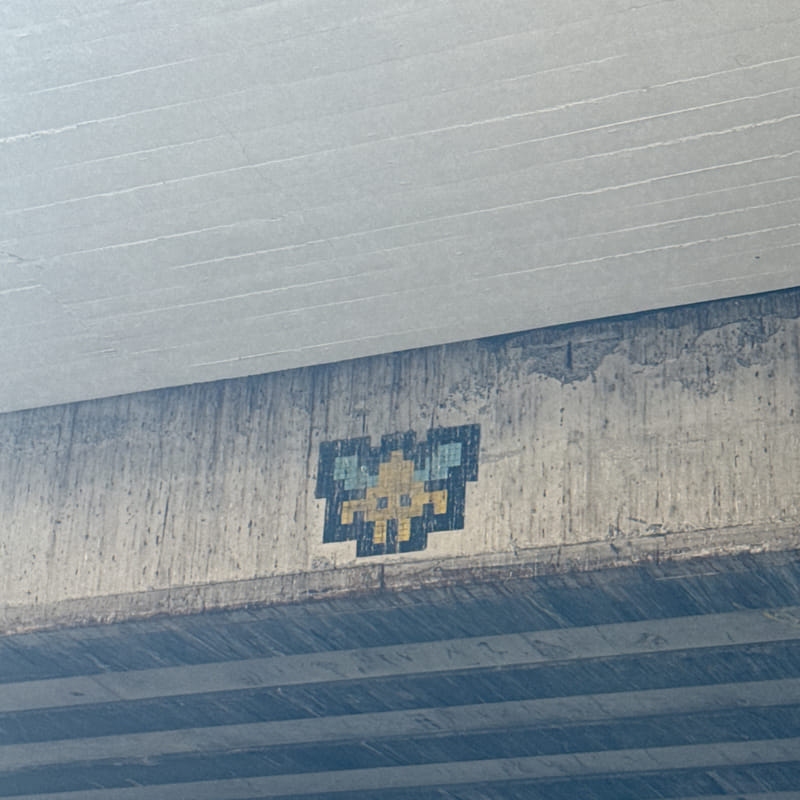mural in Antibes by artist Invader.