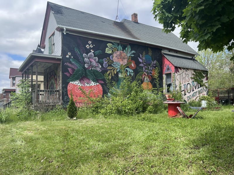 mural in Detroit by artist Ouizi.