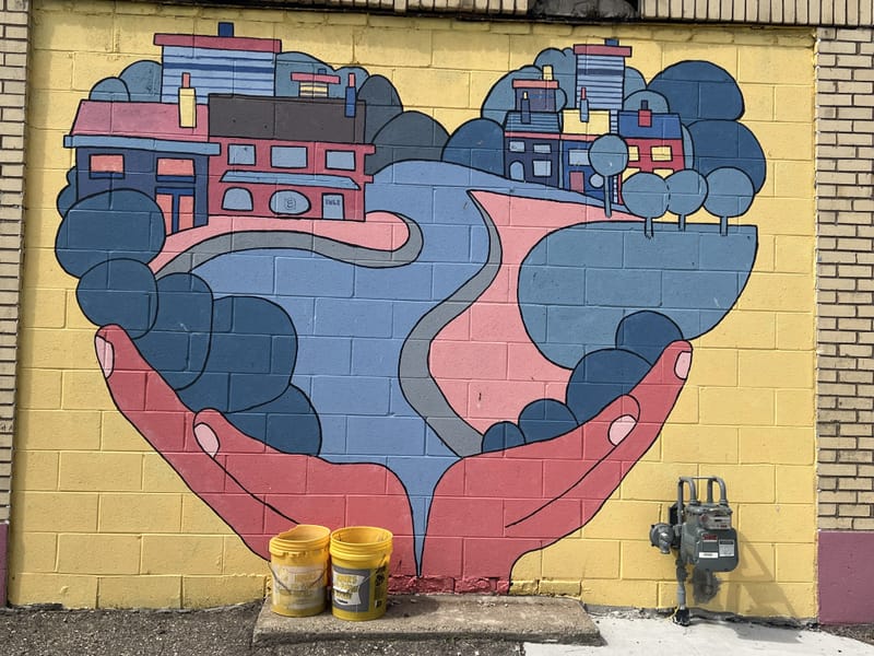 mural in Detroit by artist unknown.