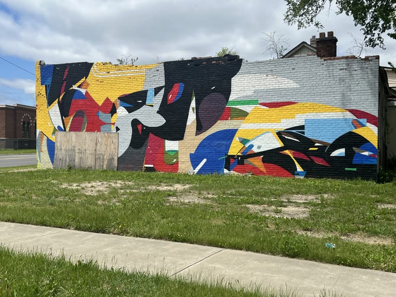 mural in Detroit by artist Victor Reyes.