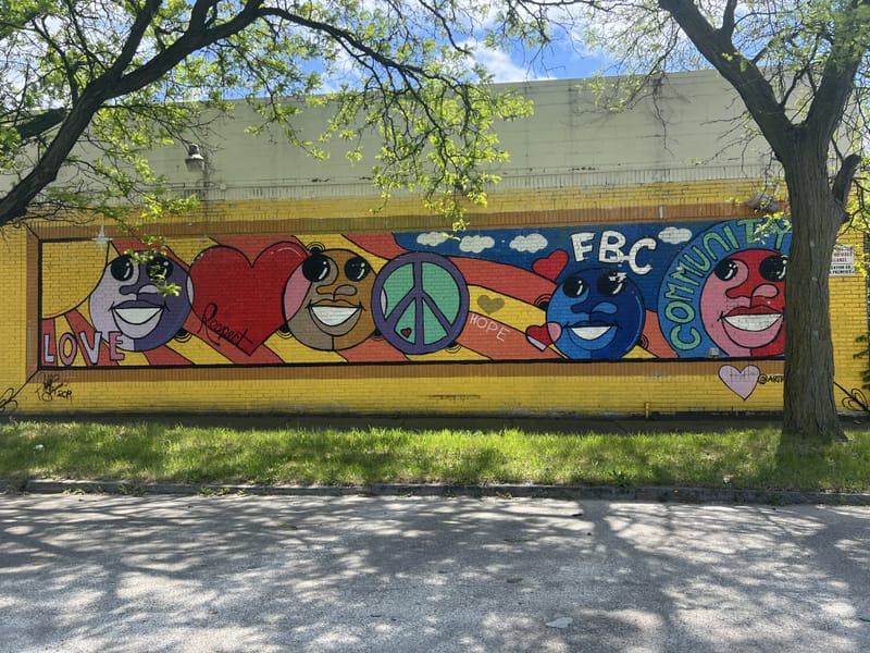 mural in Detroit by artist Phillip Simpson.