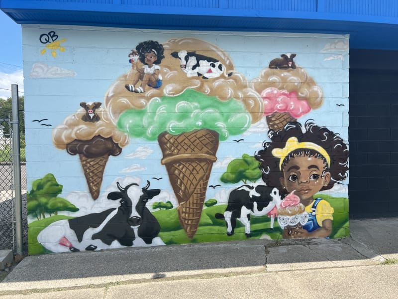 mural in Detroit by artist unknown.