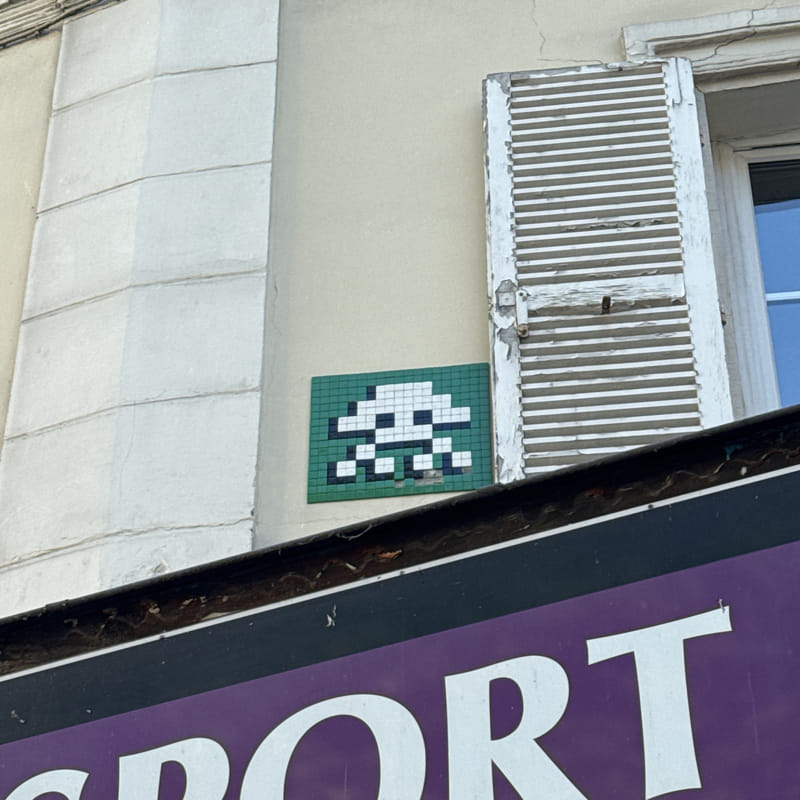 mural in Paris by artist Invader.
