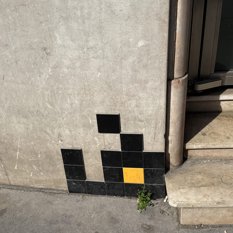 mural in Paris by artist Invader.