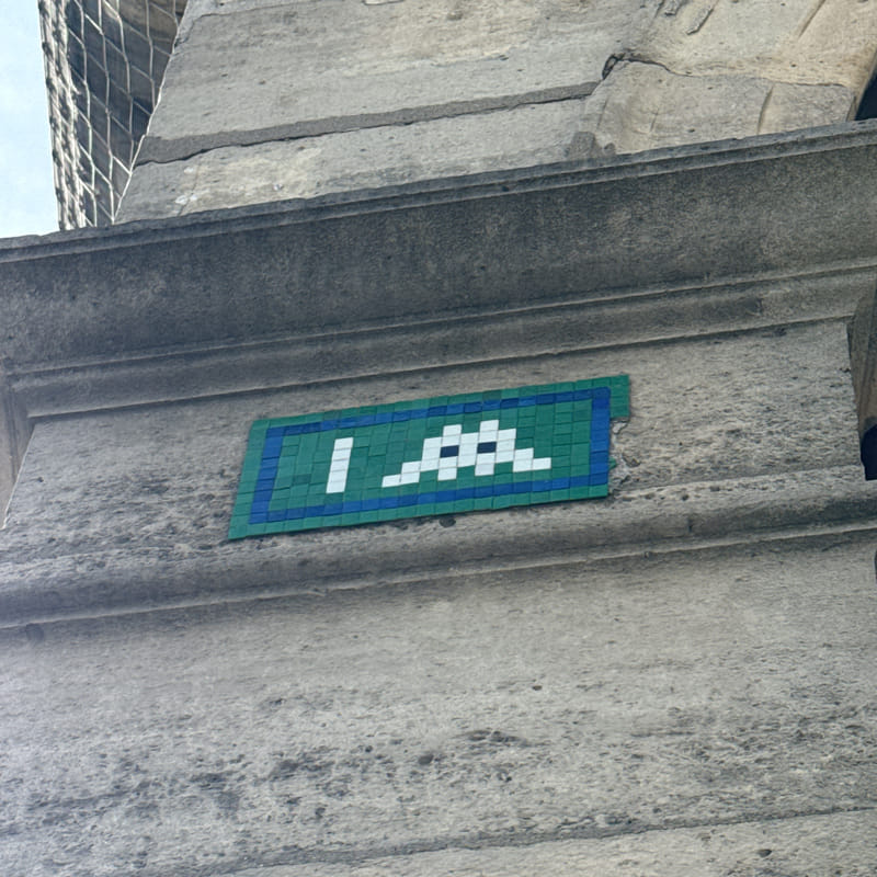 mural in Paris by artist Invader.