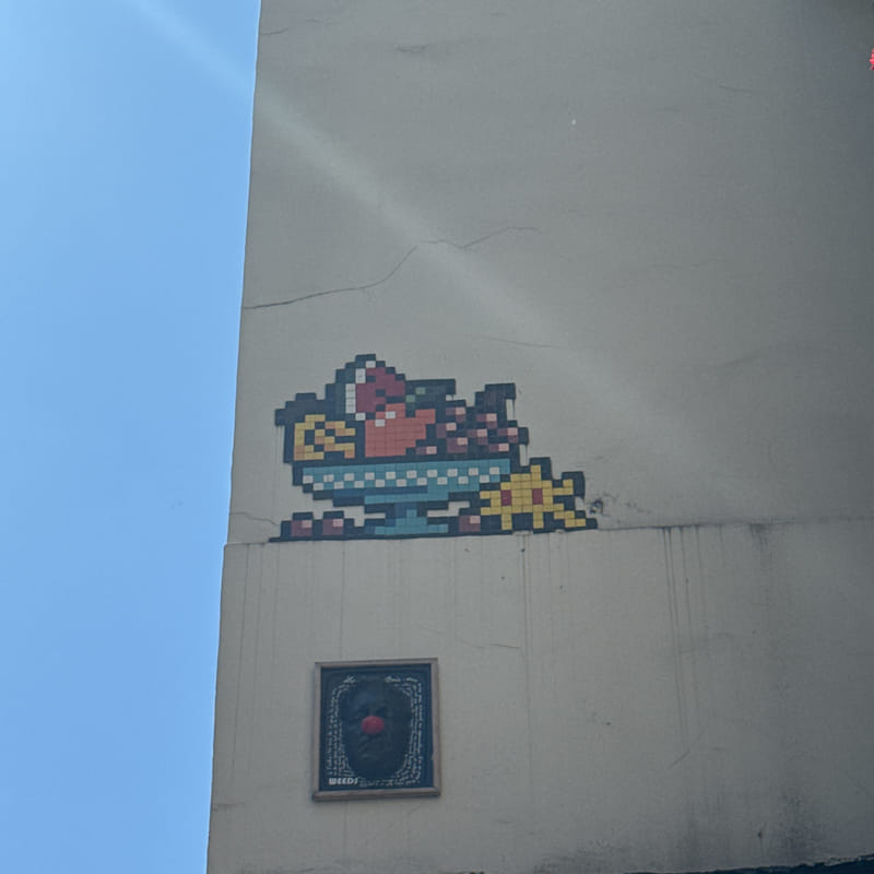 mural in Paris by artist Invader.