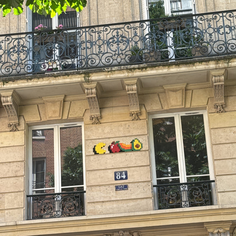 mural in Paris by artist Invader.