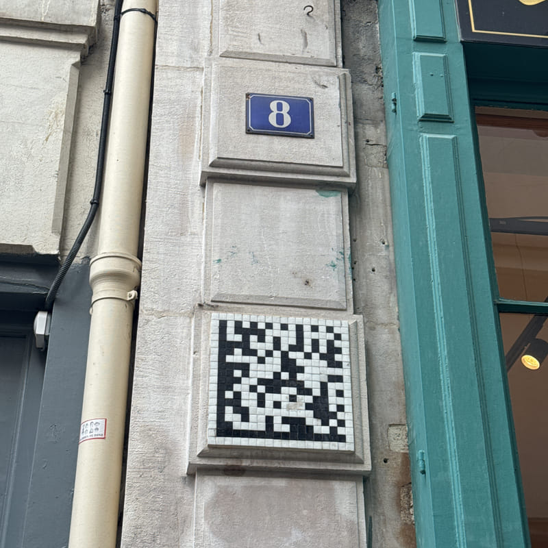 mural in Paris by artist Invader.