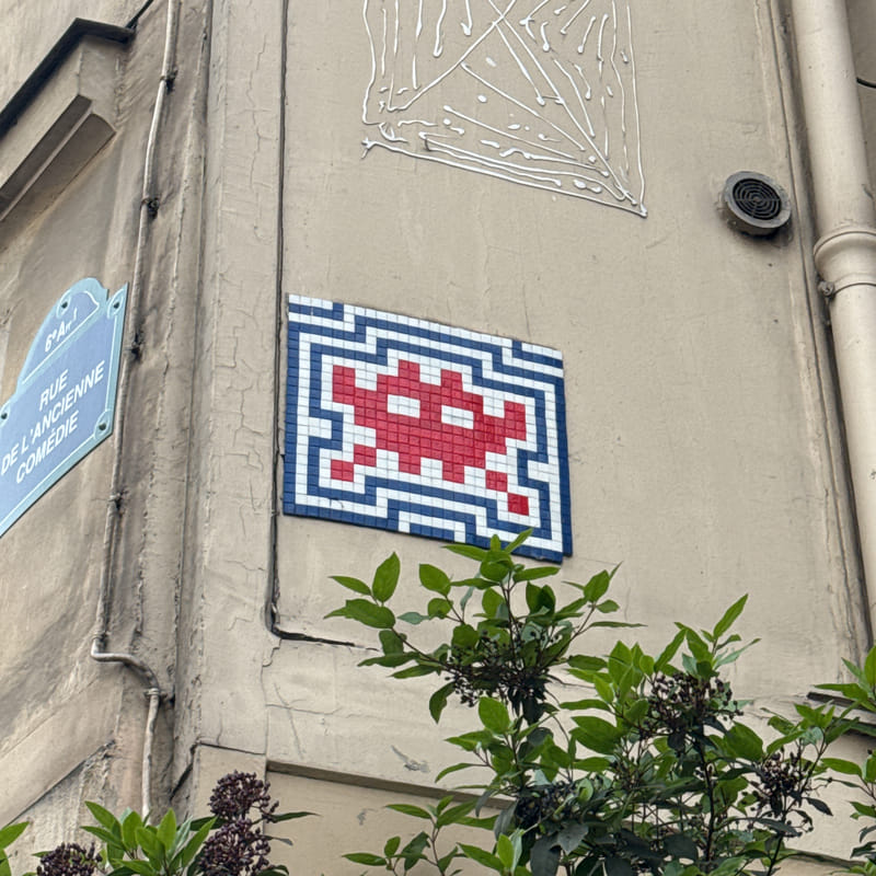mural in Paris by artist Invader.