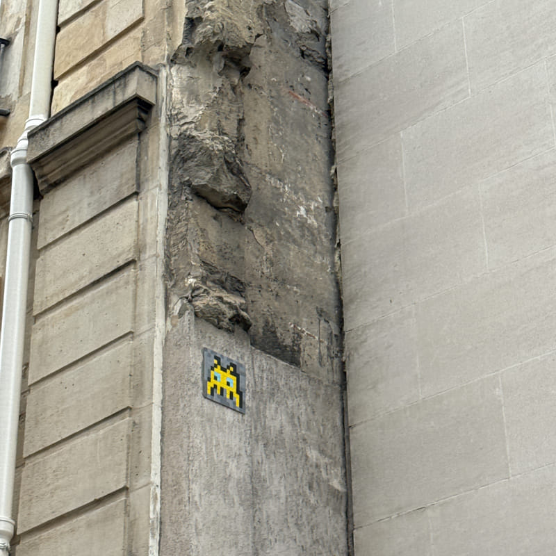 mural in Paris by artist Invader.