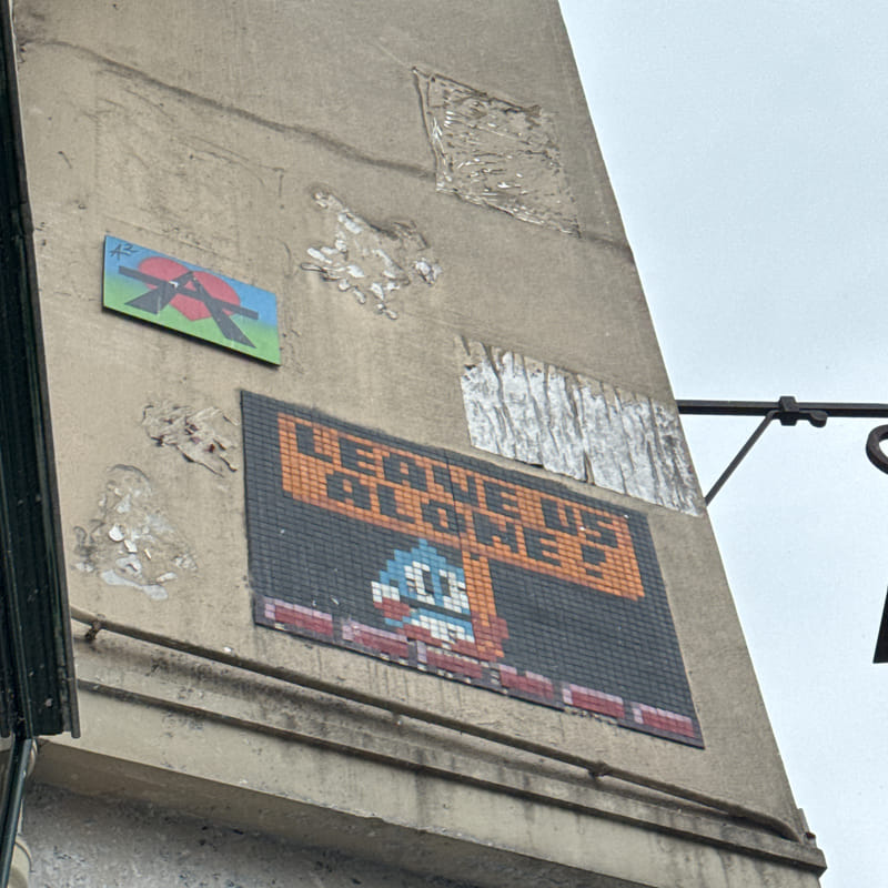mural in Paris by artist Invader.